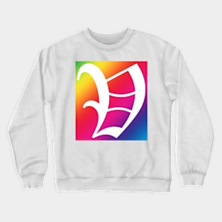 Rainbow White Letter V Crewneck Sweatshirt